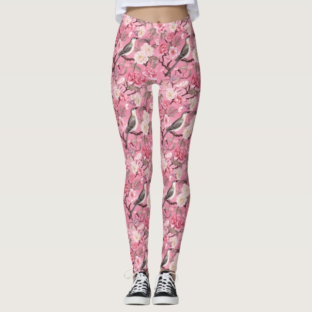 En las flores de cerezo leggings chinas rosadas (Anverso)
