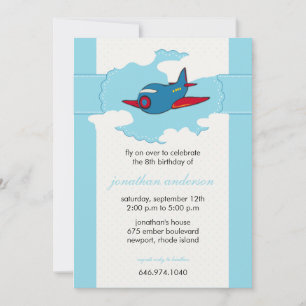 En las nubes - invitaciones de cumpleaños del avió