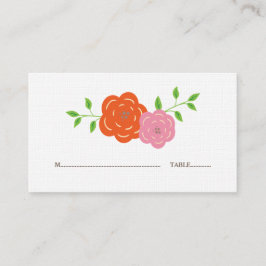 En las tarjetas de los lugares florales rosados de