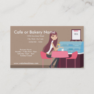 En las tarjetas de visita de la tienda del café/de