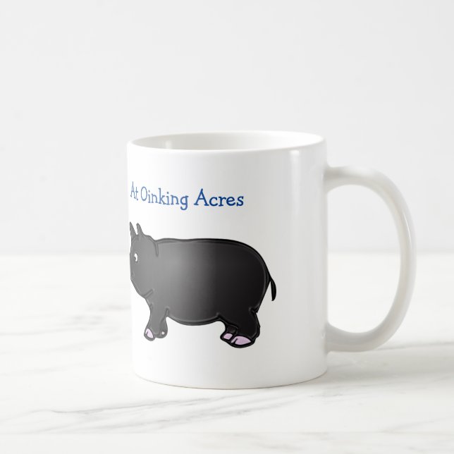 En los acres de Oinking, mini taza negra del cerdo (Derecha)