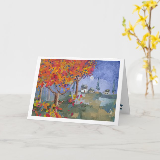 En los bosques - Tarjeta de felicitación plegada (flor amarilla)