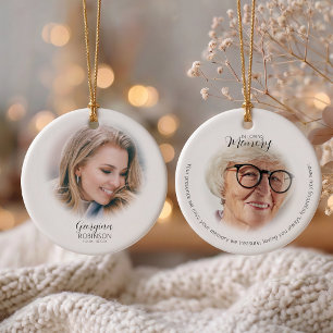 En Memoria 2 Adorno de Navidad con Foto Memorial