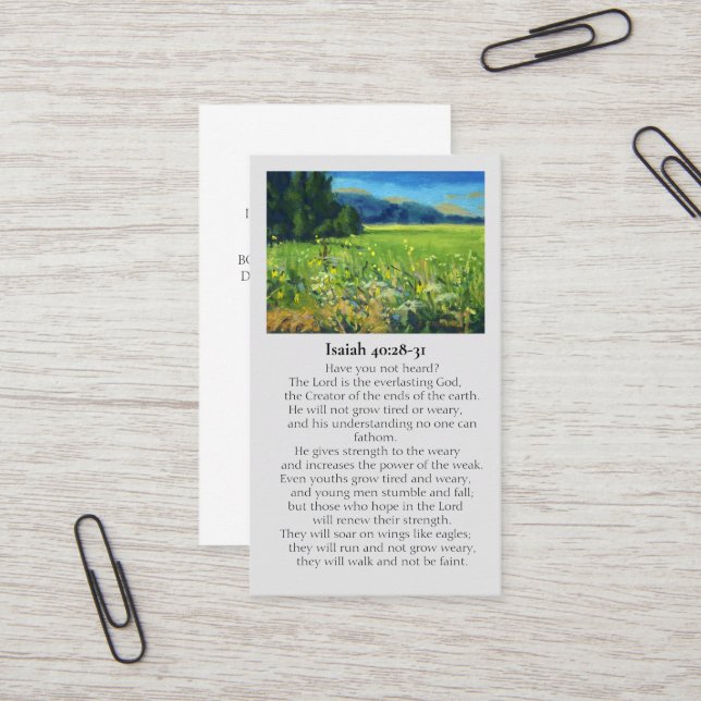 En Memoria Amante Isaiah Tarjeta De Compatía 40:28 (Anverso/Reverso In Situ)