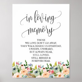 En memoria amorosa Señal de mesa conmemorativa de 