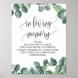En memoria amorosa Señal de mesa conmemorativa de