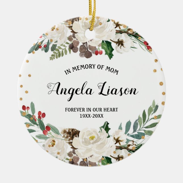 En memoria de mamá Ornamento de Navidad (Frente)
