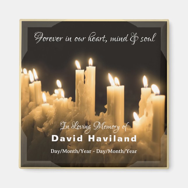 En memoria del imán de velas con texto - HAMbyWG (Frente)