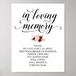 En memoria Señal de mesa de memorial de boda v26