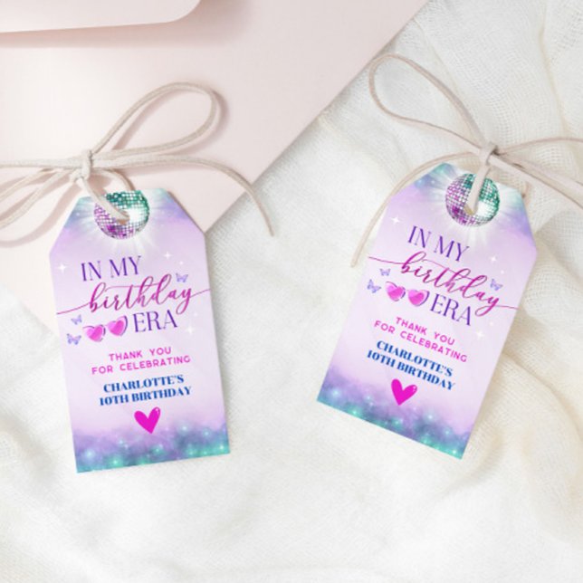 En Mi Cumpleaños Favorito Etiqueta - Adolescente C (In My Birthday Era Favor Tag - Teen Birthday Girl)