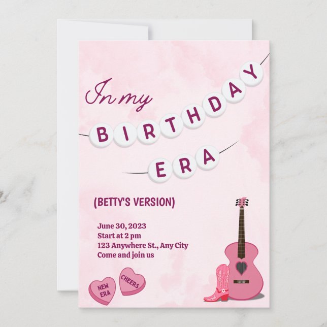 En mi invitación de cumpleaños (Anverso)