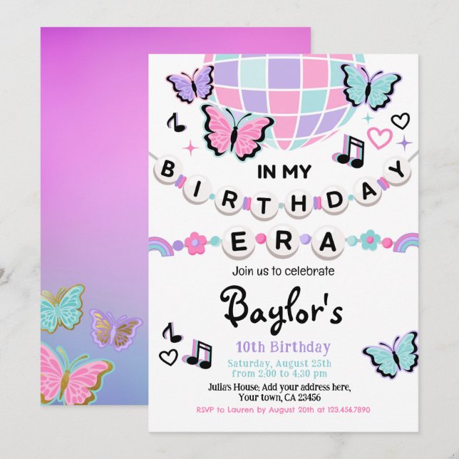 En mi invitación de fiesta de cumpleaños (Anverso / Reverso)