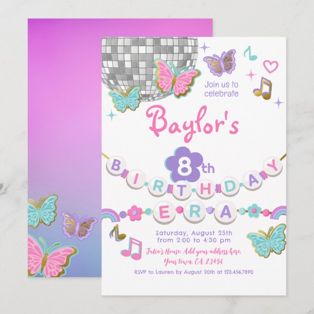 En mi invitación de fiesta de cumpleaños (Anverso / Reverso)