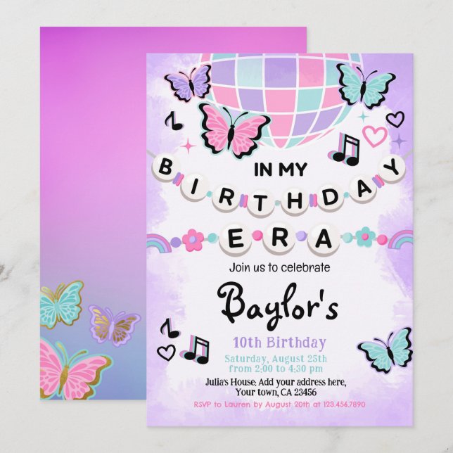 En mi invitación de fiesta de cumpleaños (Anverso / Reverso)