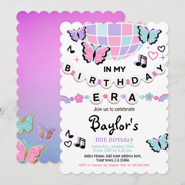 En mi invitación de fiesta de cumpleaños (Anverso / Reverso)