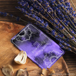 En mi ruta, tarjeta de confirmación de color morad