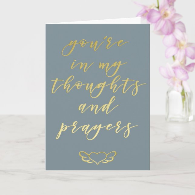 En mis pensamientos y oraciones Tarjeta de saludo  (Orquídea)