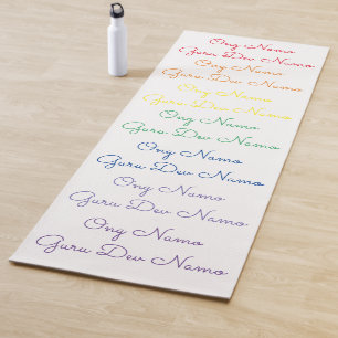 En Namo Guru Dev Namo Mantra Yoga Mat - Arcoiris