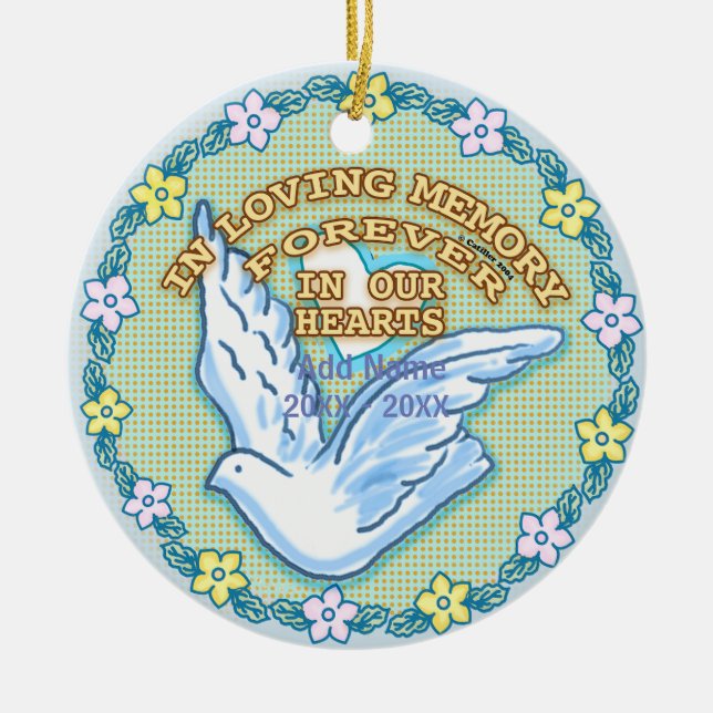 En nuestros corazones adornos conmemorativos (Frente)