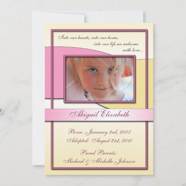 En nuestros corazones ~ Invitaciones de adopción (Anverso)