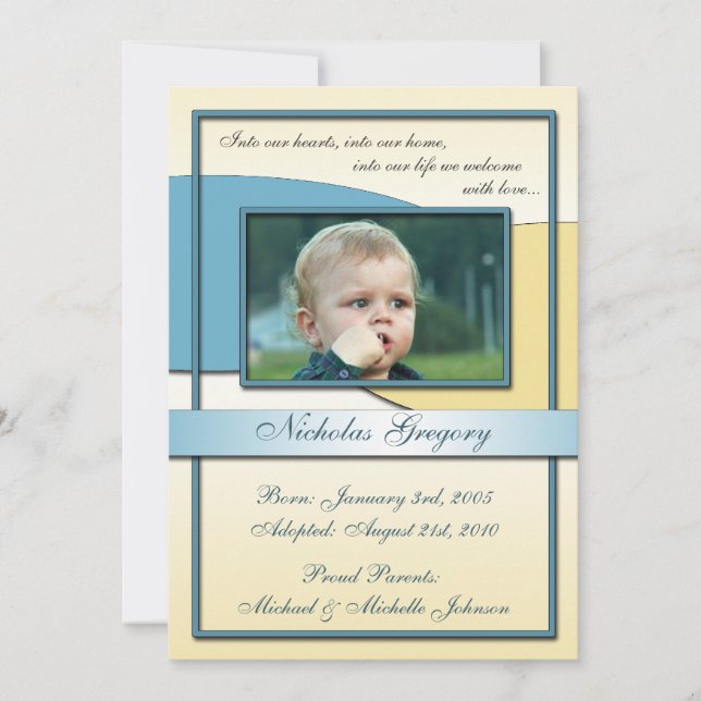 En nuestros corazones ~ Invitaciones de adopción (Anverso)