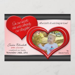 En nuestros corazones - Invitaciones de adopción d