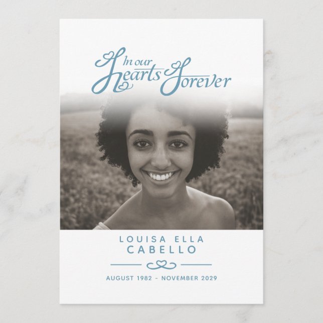 En nuestros corazones programa funerario blanco y  (Anverso)