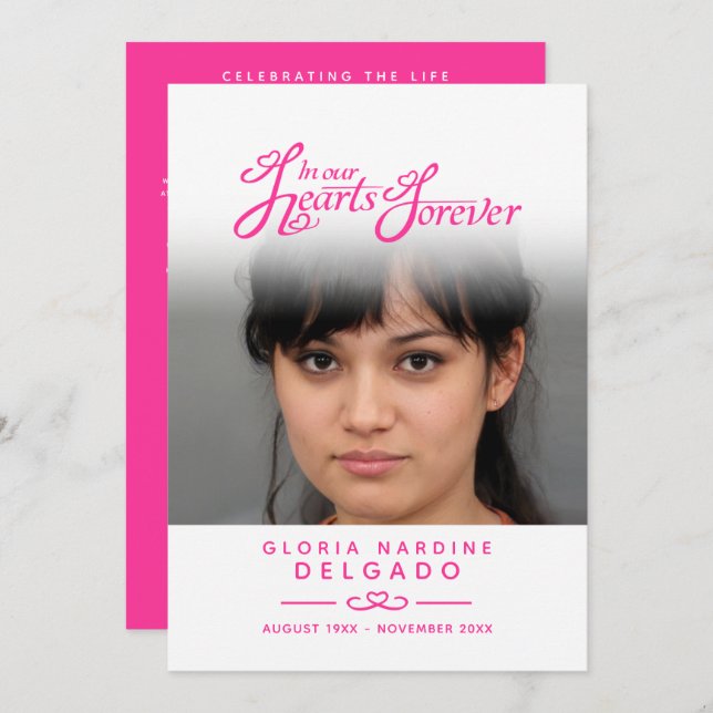 En nuestros corazones programa funerario blanco y  (Anverso / Reverso)