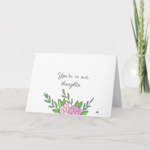 En nuestros pensamientos Flores 1 tarjeta