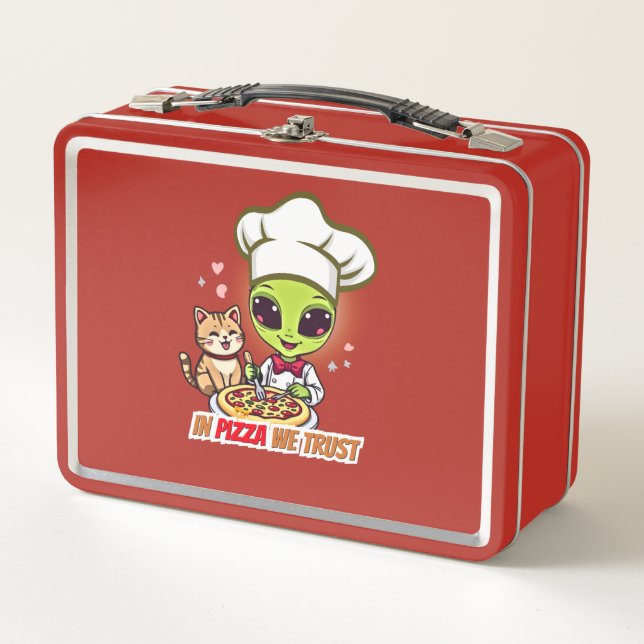 En Pizza Confiamos Arte de Chef Alien (Anverso)