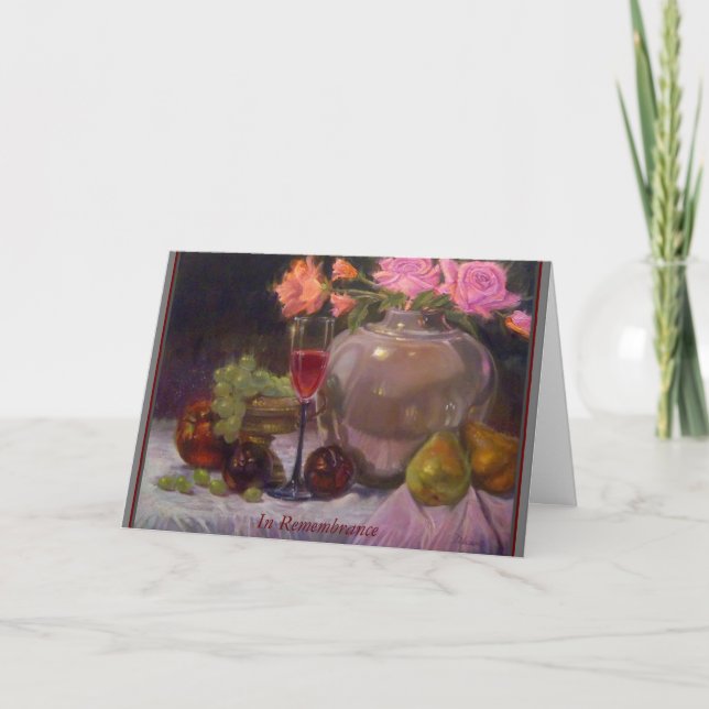 "En recuerdo" tarjeta de felicitación doblada (Anverso)