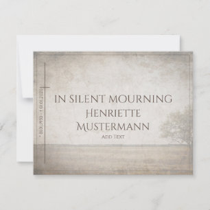 En silencio de duelo - árbol en la cosecha de prad