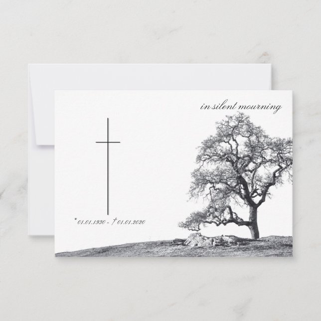 En silencio de duelo - árbol en la pradera (Anverso)