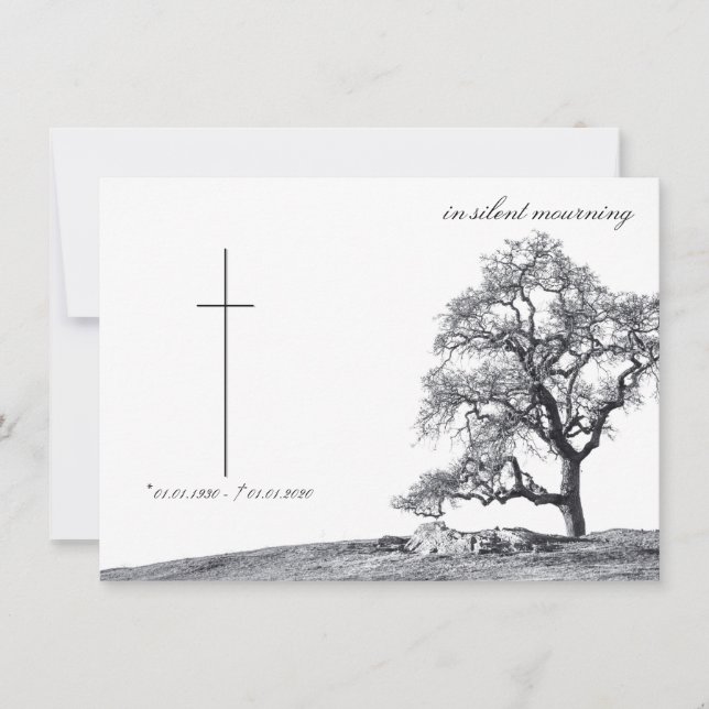 En silencio de duelo - árbol en la pradera (Anverso)