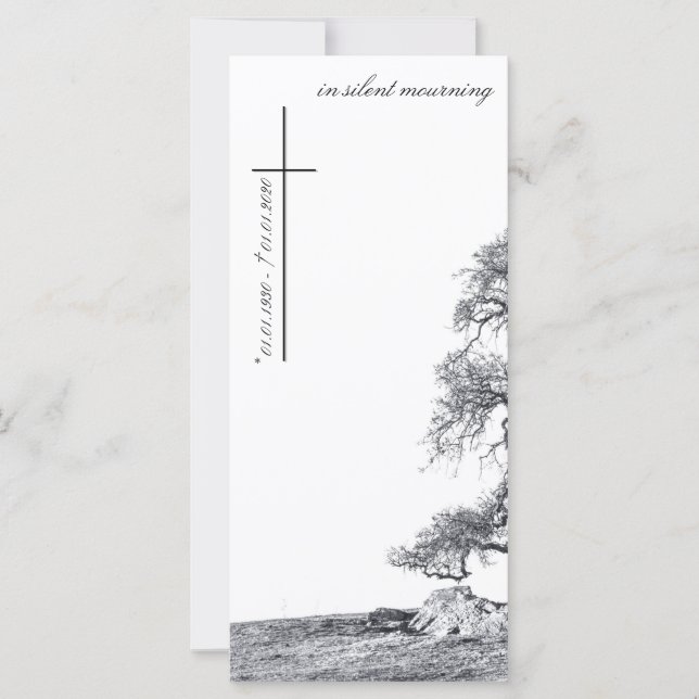 En silencio de duelo - árbol en la pradera (Anverso)