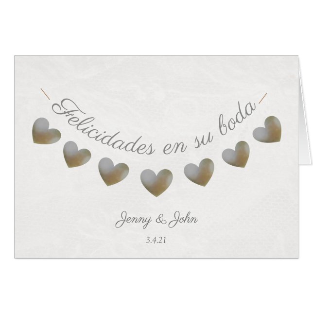 en su boda tarjeta de matrimonio de los (Anverso (Horizontal))