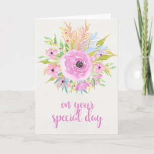 En su día especial - Tarjeta de flores acuáticas