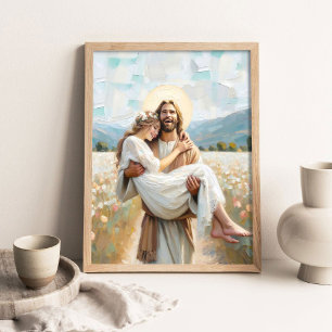 En Sus Brazos, arte cristiano, Jesús Sana a una Mu