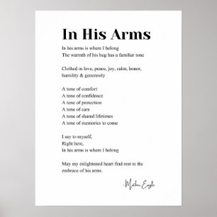 En sus brazos poesía poster decoración de arte mur
