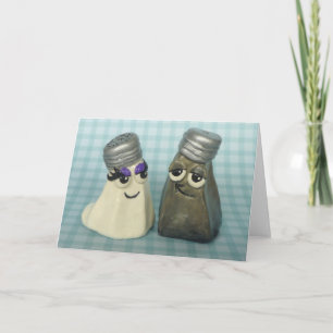 En tarjeta de felicitación de las coctelera de sal