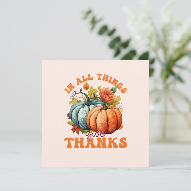 En Todas Las Cosas Da Gracias Calabaza (Anverso de pie)