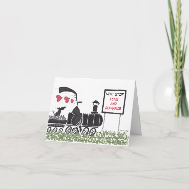 En un viaje tarjeta de San Valentín (Anverso)