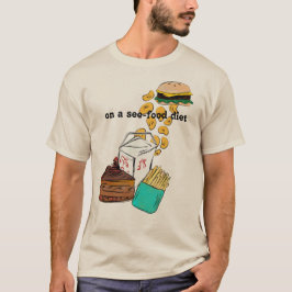 En una camisa de la dieta de la Ver-Comida
