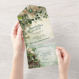 En Uno Elegante cuento de hadas dulce 16 invitación todo 
