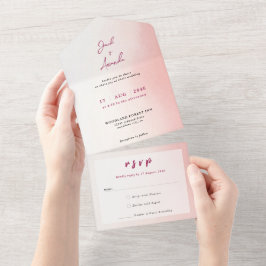 En Uno Impresionante invitación de boda a acuarela todo e