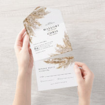 Invitación de boda de hierba seca de Pampas todo e