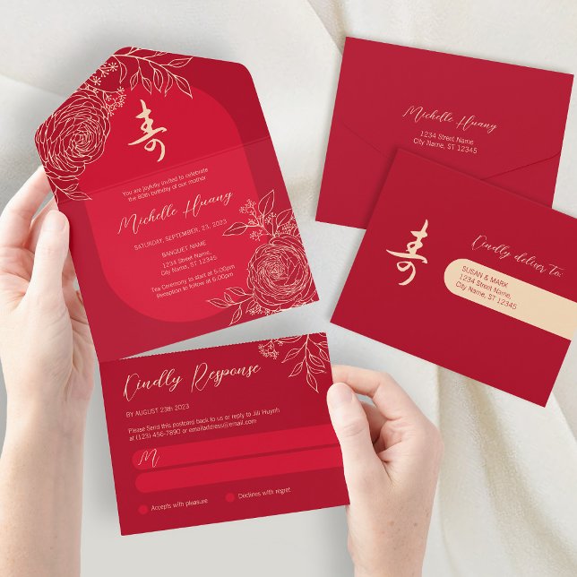 En Uno Invitación de cumpleaños de longevidad china todo  (Subido por el creador)