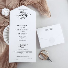 En Uno Invitación moderna y elegante de caligrafía todo e