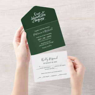 En Uno Nuestra Aventura Comienza Invitación de Boda Todo