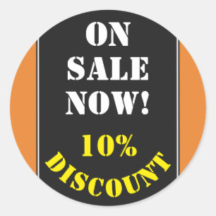 "EN VENTA AHORA!" "10% DE DESCUENTO" Pegatina redo